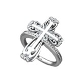 Elegant Cross Ring Sterling Silver, Size 5