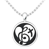 Love and Music Pendant, Sterling Silver