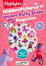 Unicorn Hidden Pictures Puffy  Sticker Playscenes
