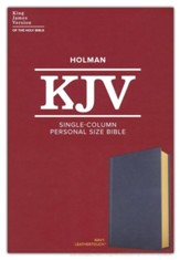 KJV Single-Column Personal-Size Bible--soft leather-look, navy
