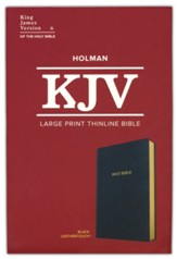 KJV Large-Print Ultrathin Reference Bible--soft  leather-look, black