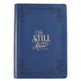 Be Still and Know Zipper Journal, Navy