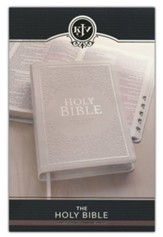 KJV Thinline Wedding Bible--imitation leather, white - Slightly Imperfect