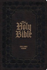 KJV Large-Print Study Bible--soft leather-look dark brown (indexed)