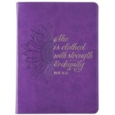 She Is Clothed With Strength And Dignity Handy Sized Faux Leather Journal