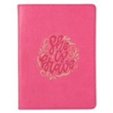 She Is Brave Handy Journal, Pink