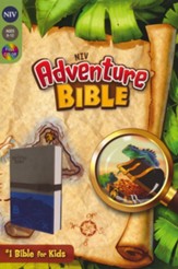 NIV Adventure Bible, Italian Duo-Tone, Clip Closure, Gray/Blue - Slightly Imperfect