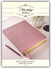KJV Large-Print Note-Taking Bible--soft leather-look, mauve