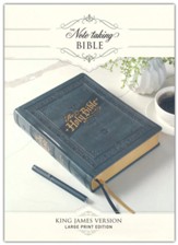 KJV Large-Print Note-Taking Bible--hardcover, gray