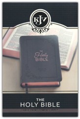 KJV Large-Print Compact Bible--soft  leather-look, charcoal