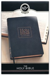 KJV Large-Print Thinline Bible--soft leather-look, black