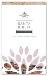 Santa Biblia RVR 1960, tamaño manual, letra grande, cuero de