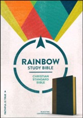 CSB Rainbow Study Bible, Black and Tan LeatherTouch