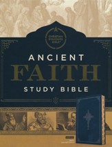 CSB Ancient Faith Study Bible--soft leather-look, navy blue (indexed)