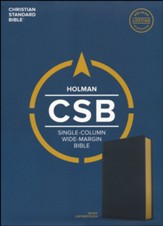CSB Single-Column Wide-Margin  Bible--soft leather-look, black