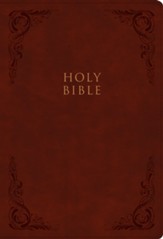 CSB Super Giant-Print Reference Bible--soft leather-look, burgundy (indexed)