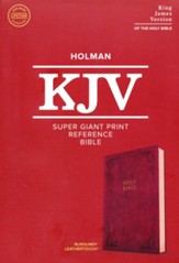 KJV Super Giant-Print Reference Bible--soft leather-look, burgundy