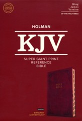 KJV Super Giant-Print Reference  Bible--soft leather-look, burgundy (indexed)