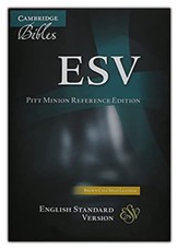 ESV Pitt Minion Reference Edition--genuine calf-split leather, brown