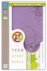 NIV Teen Study Bible, Leather Bound, Spring Violet