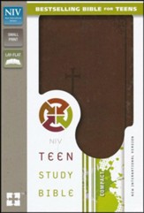 NIV Teen Study Bible Compact, Italian Duo-Tone, Chocolate