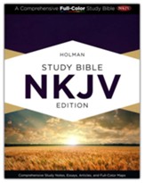 Holman Study Bible: NKJV Edition, Crimson and Gray Cloth Over Board