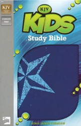 KJV Kids Study Bible, Leather-Look, Galaxy Blue - Imperfectly Imprinted Bibles