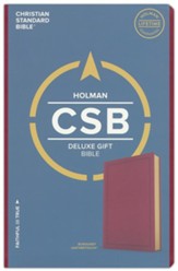 CSB Deluxe Gift Bible, Burgundy; LeatherTouch  - Slightly Imperfect