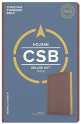 CSB Deluxe Gift Bible, Brown; LeatherTouch  - Slightly Imperfect