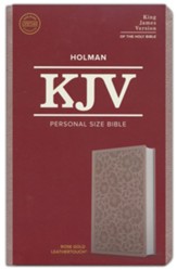 KJV Personal-Size Bible--soft leather-look, rose gold