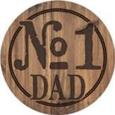 Wood #1 Dad Round Car Coaster
