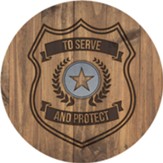 Wood Police Officer Round Car Coaster