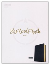 CSB She Reads Truth Bible--soft leather-look, black (indexed)