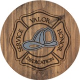 Wood Firefighter Round Car Coaster