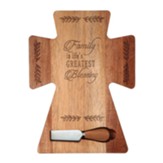 Family is life's Greatest Blessing Acacia Cheese/Bread Board Set