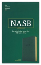 NASB Large-Print Personal-Size  Reference Bible--soft leather-look, olive