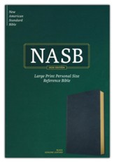 NASB Large-Print Personal-Size  Reference Bible--genuine leather, black