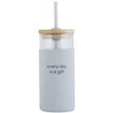 Every Day Is A Gift Glass Tumbler, White