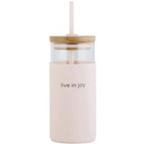 Live In Joy Glass Tumbler, Pink