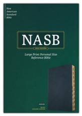 NASB Large-Print Personal-Size Reference Bible--genuine leather, black (indexed)