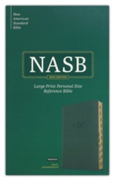 NASB Large-Print Personal-Size  Reference Bible--soft leather-look, olive (indexed)