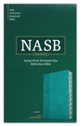 NASB Large-Print Personal-Size  Reference Bible--soft leather-look, teal (indexed)