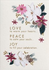 Love, Peace, and Joy Blessed Christmas Cards, Box of 18, NLT