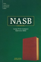 NASB Large-Print Compact Reference Bible--soft leather-look, burnt sienna