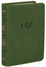 NASB Large-Print Compact Reference Bible--soft leather-look, olive