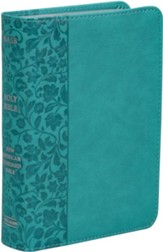 NASB Large-Print Compact Reference Bible--soft leather-look, teal