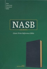 NASB Giant-Print Reference Bible--genuine leather, black