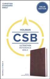 CSB Ultrathin Reference Bible, Brown LeatherTouch Value Edition
