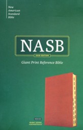 NASB Giant-Print Reference Bible--soft leather-look, burnt sienna (indexed)
