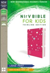 NIrV Large-Print Bible for  Kids--soft leather-look, pink